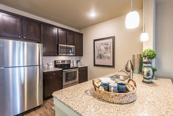 Chef-inspired kitchens feature stainless steel appliances